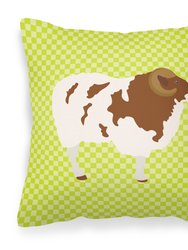 Jacob Sheep Green Fabric Decorative Pillow