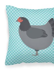 Jersey Giant Chicken Blue Check Fabric Decorative Pillow