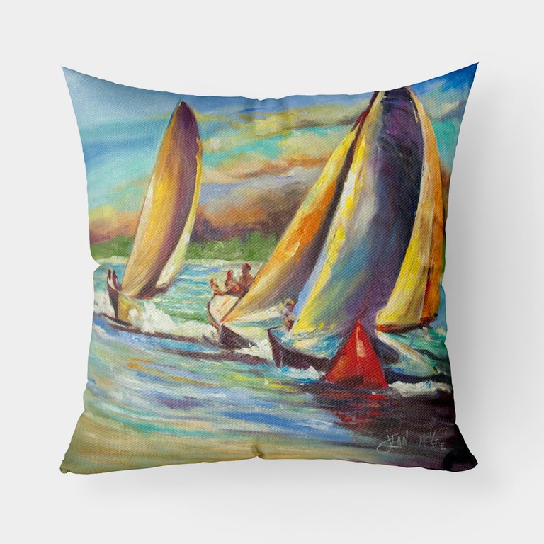 Knost Reggata Sailboats Fabric Decorative Pillow