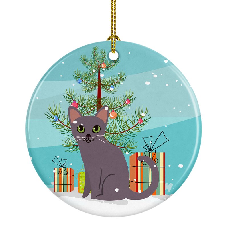 Caroline's Treasures Korat Cat Merry Christmas Tree Ceramic Ornament