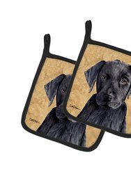 Labrador Wipe your Paws Pair of Pot Holders