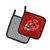 Lady Bug on Deep Red Pair of Pot Holders