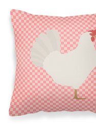 Leghorn Chicken Pink Check Fabric Decorative Pillow