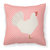 Leghorn Chicken Pink Check Fabric Decorative Pillow