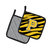 Letter P Initial Tiger Stripe - Black Gold  Pair of Pot Holders