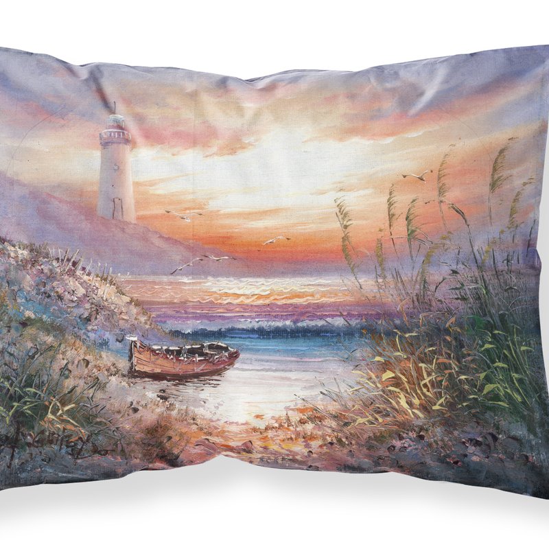 Caroline's Treasures Lighthouse Scene With Boat Fabric Standard Pillowcase