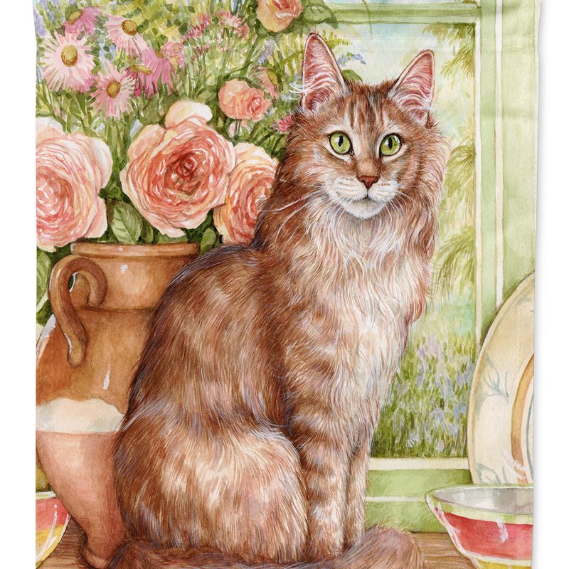Caroline's Treasures Maine Coon Cat By Debbie Cook Garden Flag 2-sided 2-ply