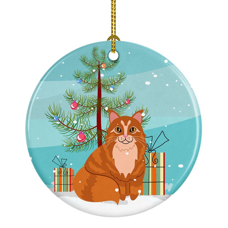 Caroline's Treasures Maine Coon Cat Merry Christmas Tree Ceramic Ornament
