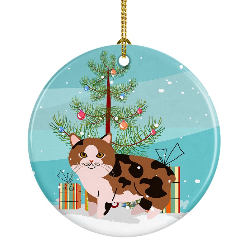 Caroline's Treasures Manx Cat Merry Christmas Tree Ceramic Ornament