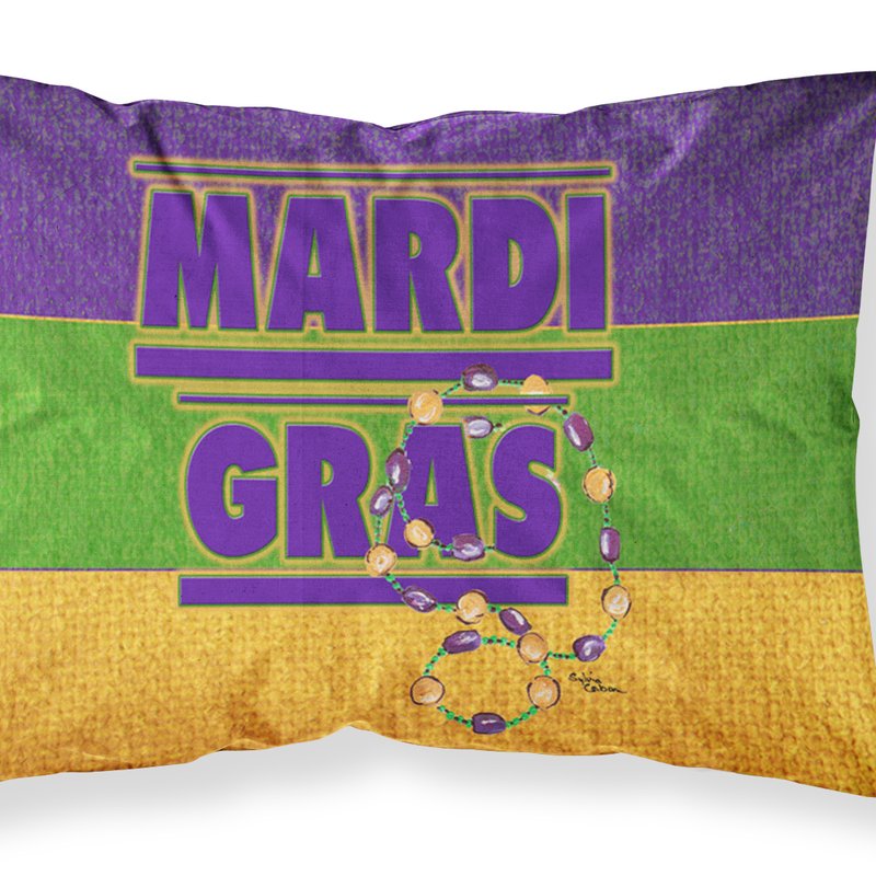 Caroline's Treasures Mardi Gras With Beads Fabric Standard Pillowcase