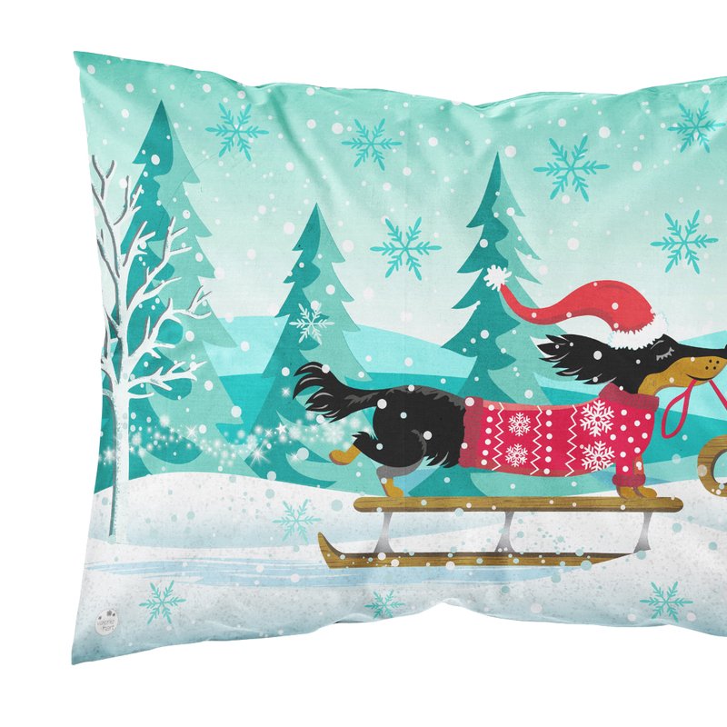 Caroline's Treasures Merry Christmas Dachshund Fabric Standard Pillowcase