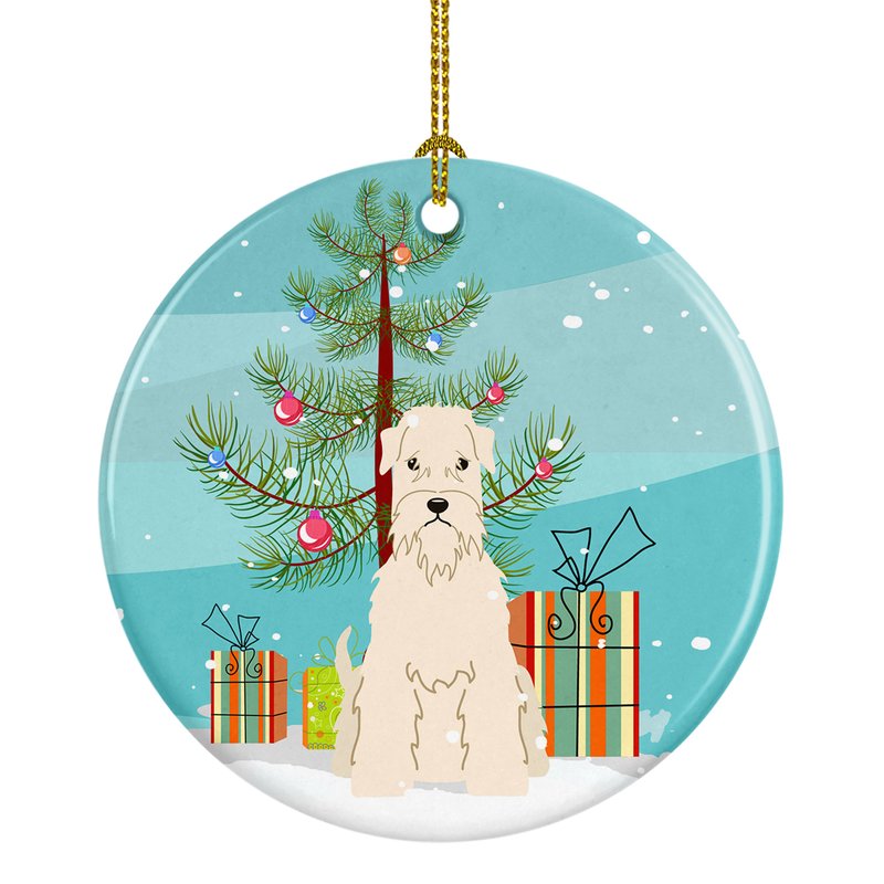 Caroline's Treasures Merry Christmas Tree Soft Coated Wheaten Terrier Ceramic Ornament