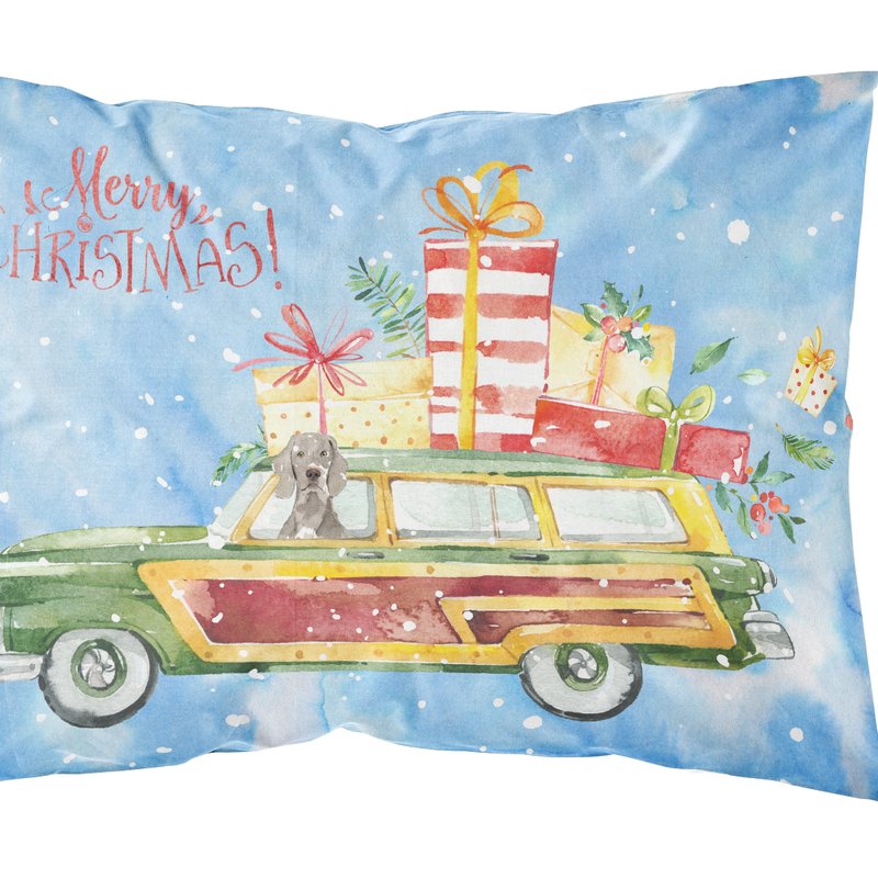 Caroline's Treasures Merry Christmas Weimaraner Fabric Standard Pillowcase