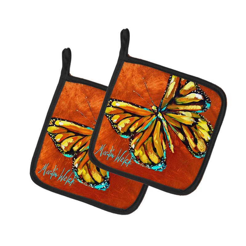 Caroline's Treasures Monarch Butterfly Pair Of Pot Holders