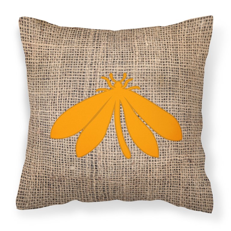 Moth Burlap and Orange BB1060 Fabric Decorative Pillow