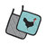 Naked Neck Chicken Blue Check Pair of Pot Holders