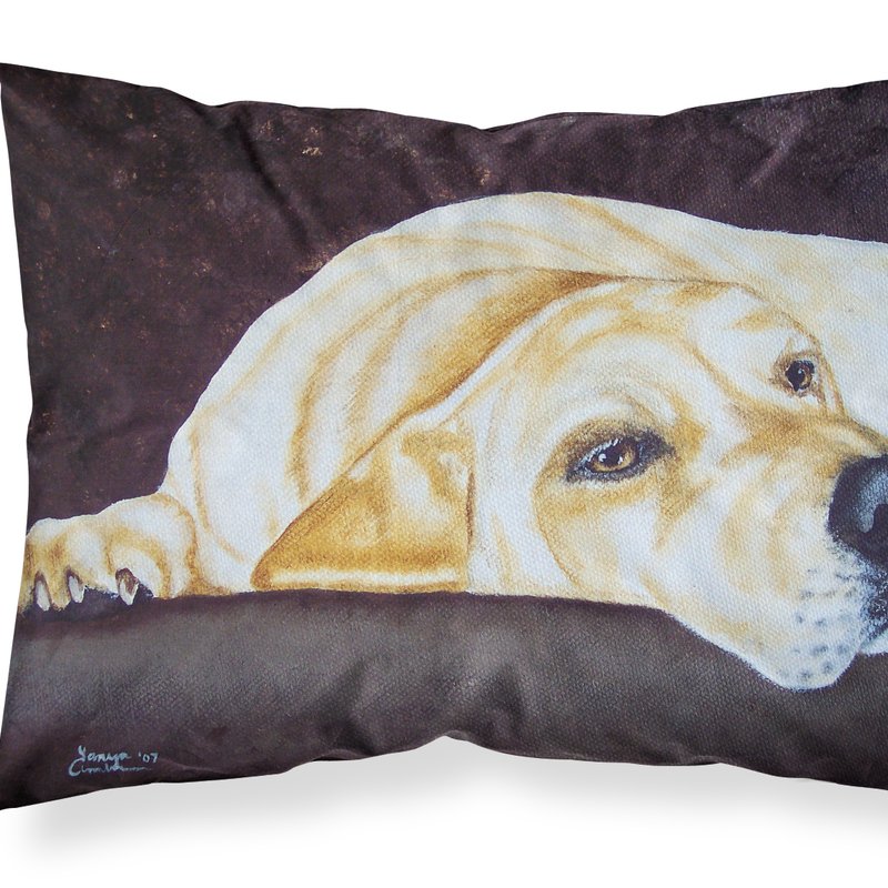 Caroline's Treasures Naptime Yellow Labrador Fabric Standard Pillowcase