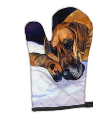Natural Eared Fawn Great Dane Momma and Puppy  Oven Mitt