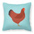 New Hampshire Red Chicken Blue Check Fabric Decorative Pillow