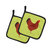 New Hampshire Red Chicken Green Pair of Pot Holders