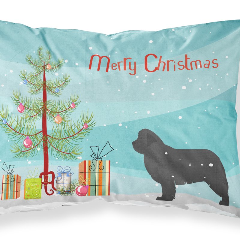 Caroline's Treasures Newfoundland Merry Christmas Tree Fabric Standard Pillowcase