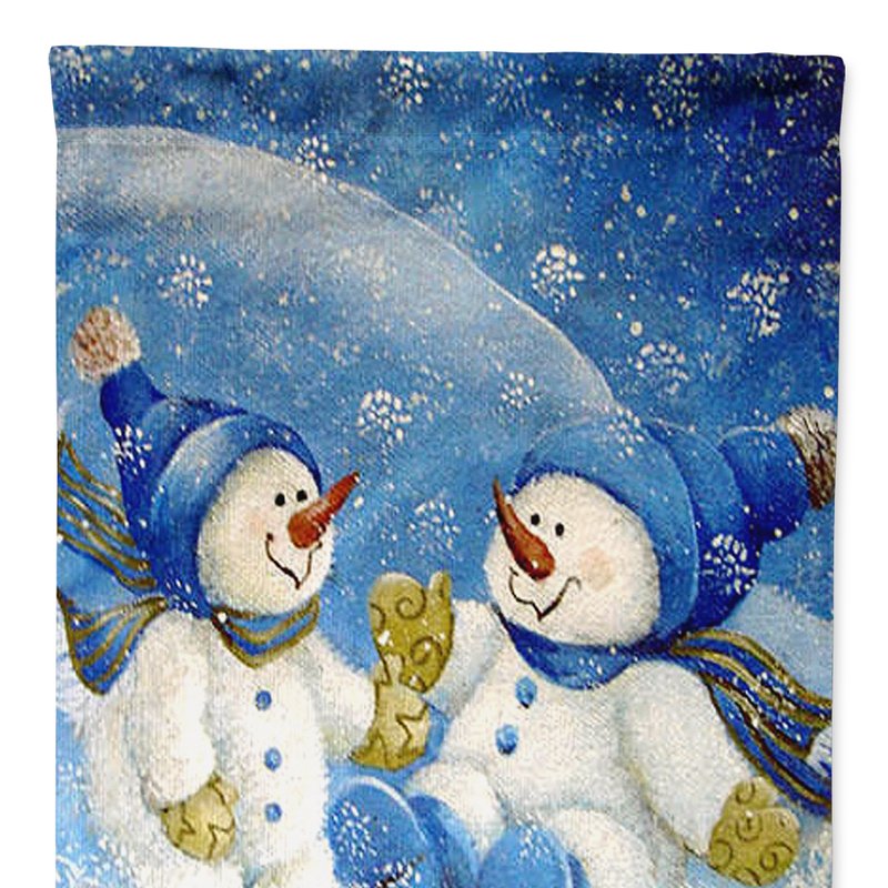 Caroline's Treasures Nowflakes At Play Snowman Garden Flag 2-sided 2-ply