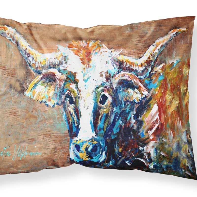 Caroline's Treasures On The Loose Brown Cow Fabric Standard Pillowcase In Multi