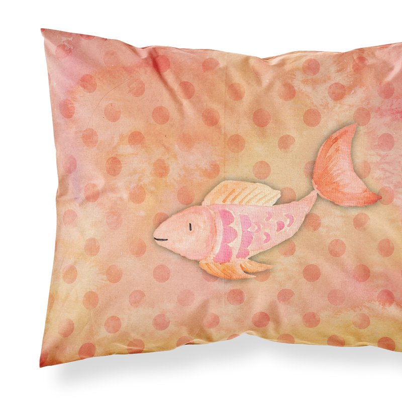 Caroline's Treasures Orange Fish Watercolor Fabric Standard Pillowcase
