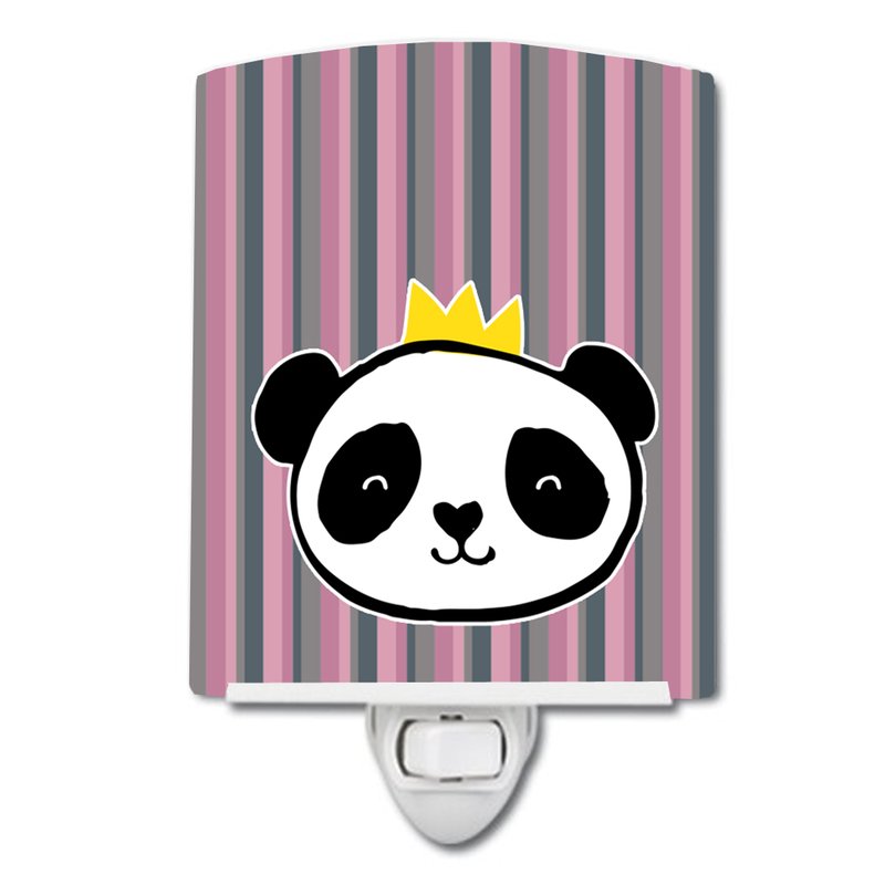 Caroline's Treasures Panda Bear Queen Ceramic Night Light In Pink