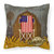 Patriotic Barn Land of America Fabric Decorative Pillow
