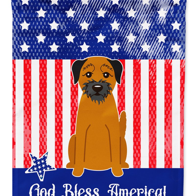 Caroline's Treasures Patriotic Usa Border Terrier Garden Flag 2-sided 2-ply In Animal Print
