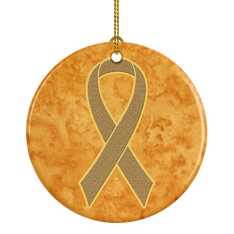 Caroline's Treasures Peach Ribbon For Uterine Cancer Awareness Ceramic Ornament