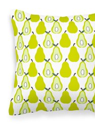 Pears on White Fabric Decorative Pillow