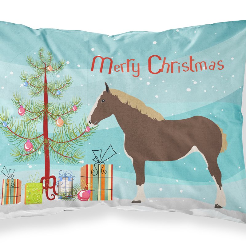 Caroline's Treasures Percheron Horse Christmas Fabric Standard Pillowcase