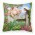 Pig at the Gate with the Cat Fabric Decorative Pillow