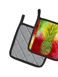 Pineapple Bright Colors Pair of Pot Holders
