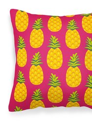 Pineapples on Pink Fabric Decorative Pillow