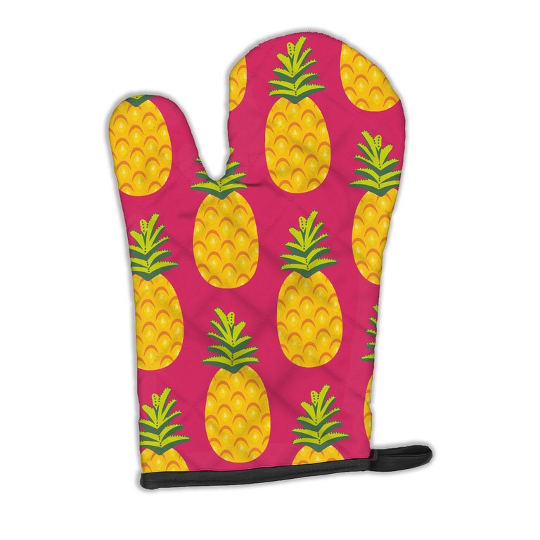 Pineapples on Pink Oven Mitt