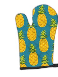 Pineapples on Teal Oven Mitt
