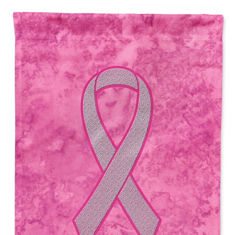 Caroline's Treasures Pink Ribbon For Breast Cancer Awareness Garden Flag 2-sided 2-ply