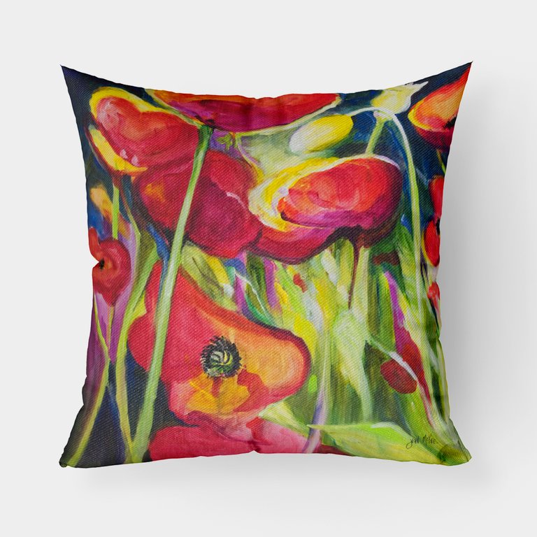 Poppies Fabric Decorative Pillow