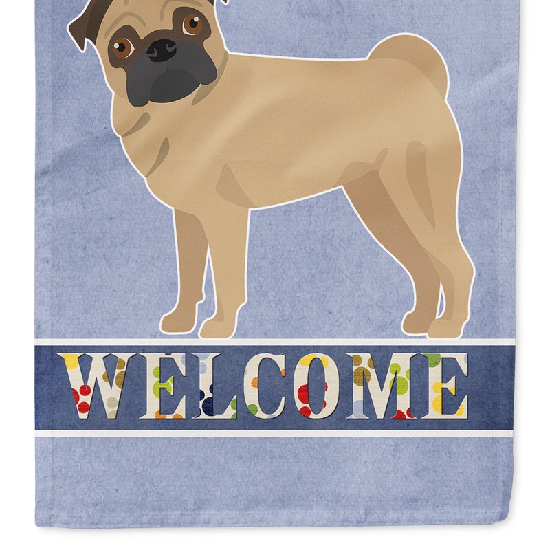 Caroline's Treasures Pug Welcome Garden Flag 2-sided 2-ply In Animal Print
