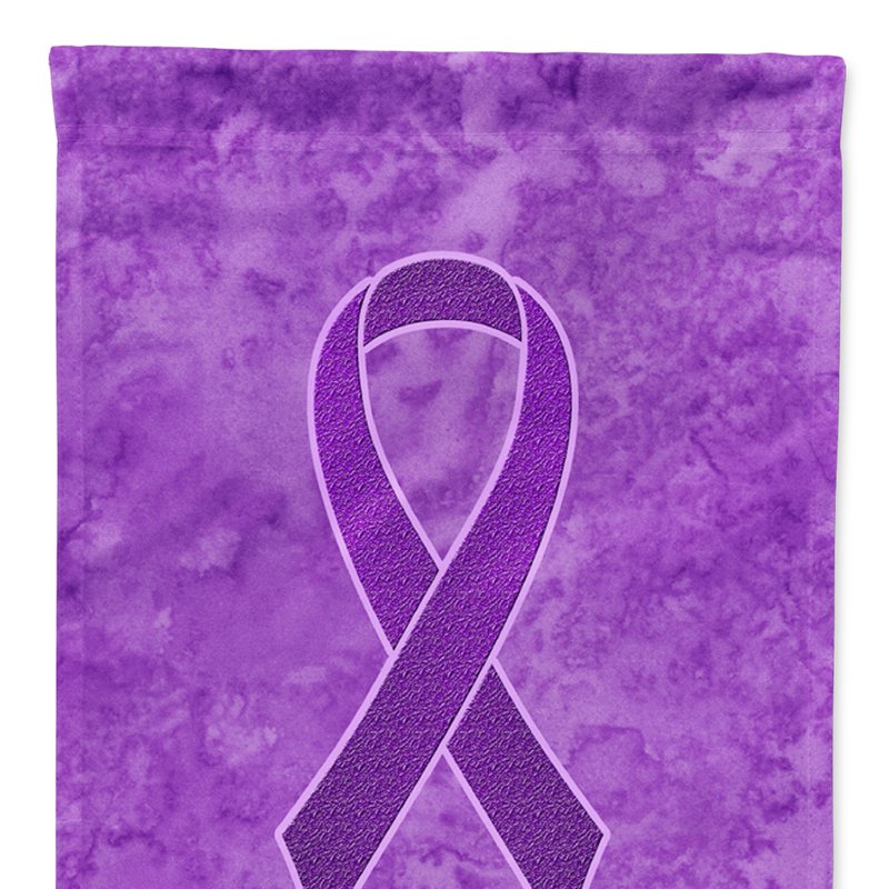 Caroline's Treasures Purple Ribbon For Pancreatic And Leiomyosarcoma Cancer Awareness Garden Flag 2-sided 2-ply
