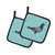 Racing Pigeon Blue Check Pair of Pot Holders