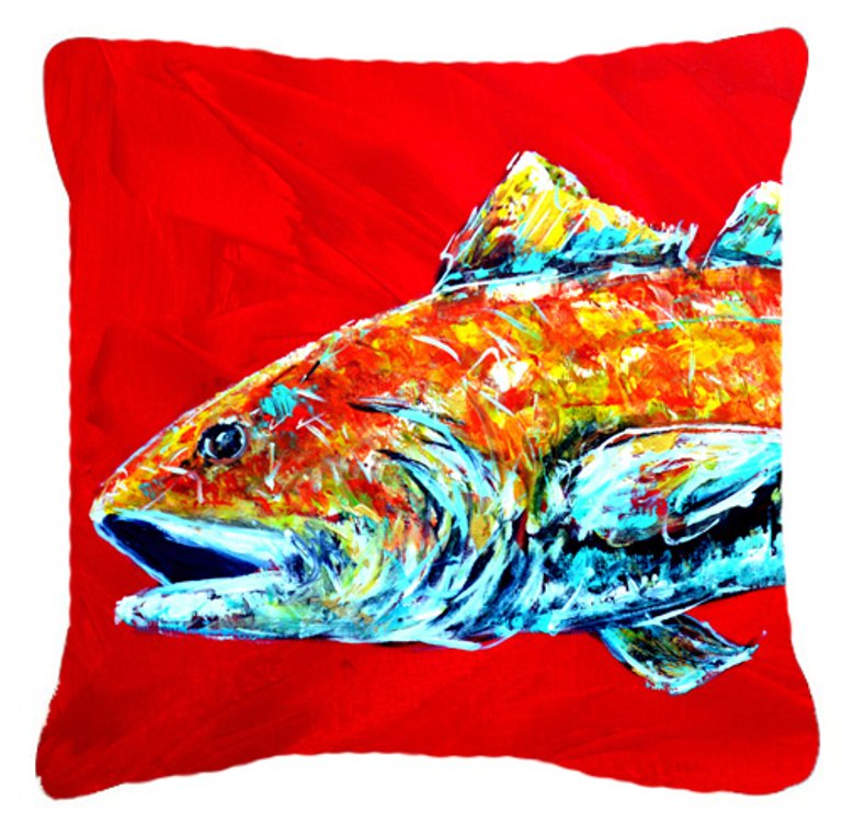 Red Fish Alphonzo Head Fabric Decorative Pillow