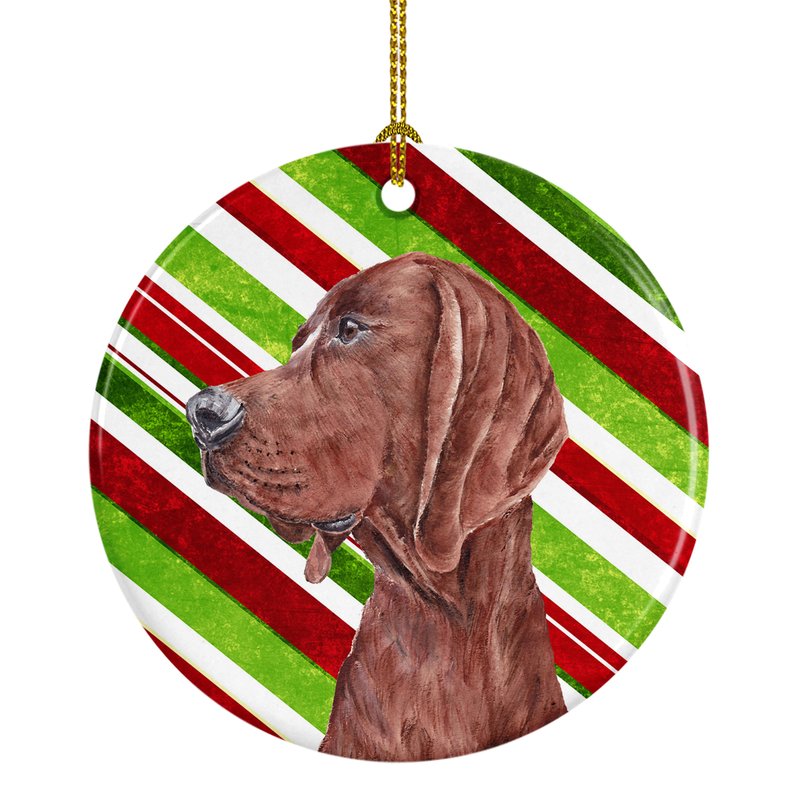 Caroline's Treasures Redbone Coonhound Candy Cane Christmas Ceramic Ornament