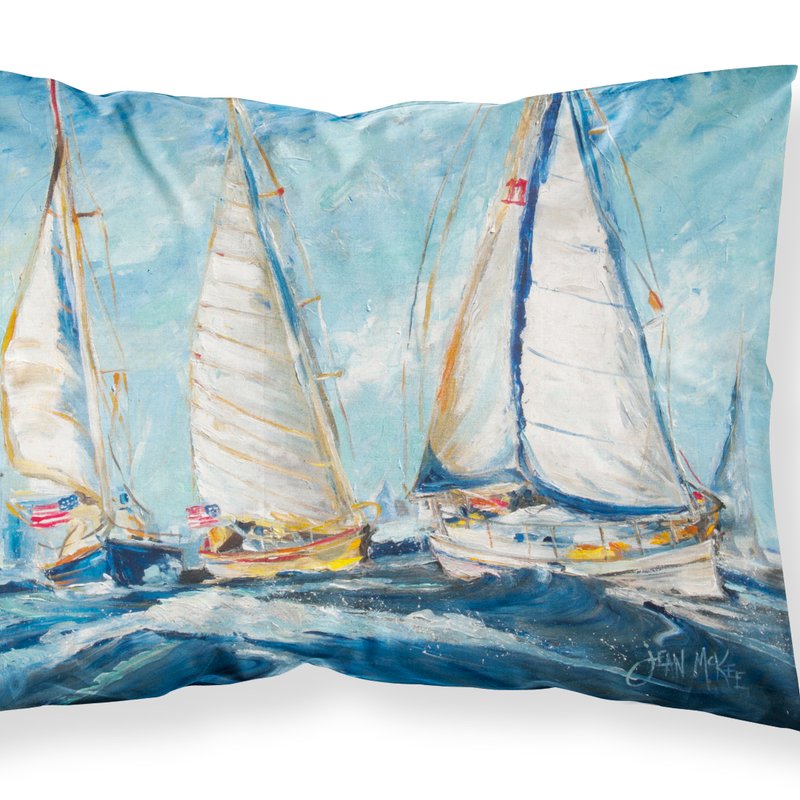 Caroline's Treasures Roll Me Over Sailboats Fabric Standard Pillowcase