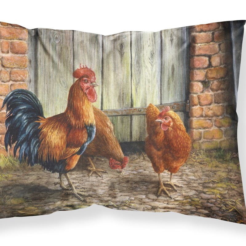 Caroline's Treasures Rooster And Chickens By Daphne Baxter Fabric Standard Pillowcase