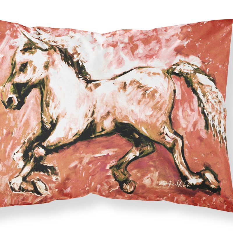 Caroline's Treasures Shadow The Horse In Red Fabric Standard Pillowcase