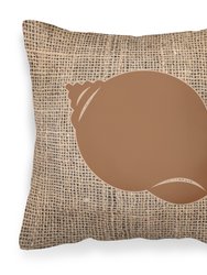 Shell Burlap and Brown BB1099 Fabric Decorative Pillow